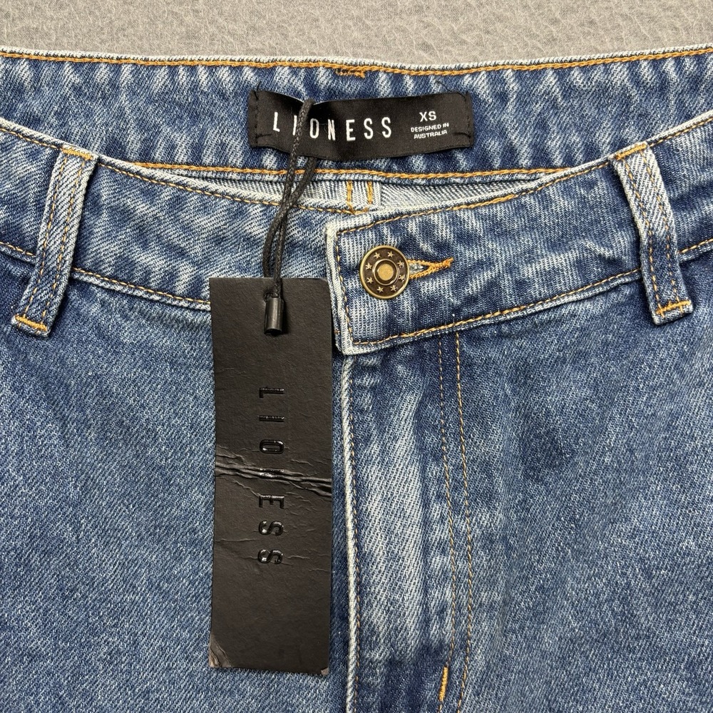 LIONESS Freedom Jeans Blue Denim Size US 2 (28x33) Straight Leg Relaxed Fit NWT - Picture 4 of 10